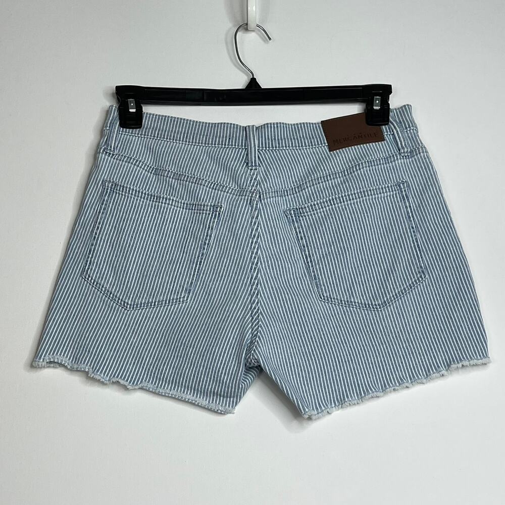 J Crew High Rise Cutoff Boy Short with Piper Stripe Blue Womens 27 - Picture 4 of 7